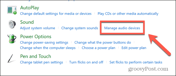 windows administra dispositivos de audio