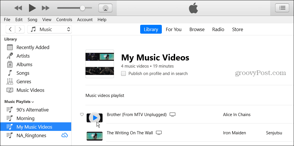 Cómo crear listas de reproducción de videos en Apple Music