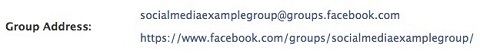 emergente de URL personalizada de grupo de Facebook