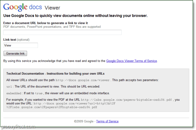 El visor de Google Docs le permite ver cualquier documento en línea