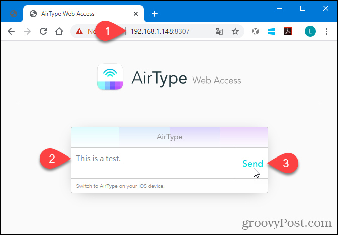 Usando AirType en el navegador