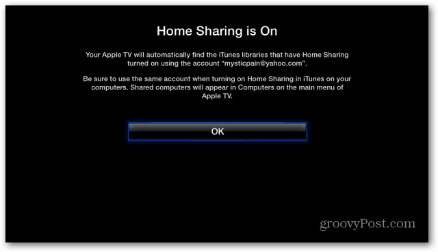 Compartir en casa en Apple TV