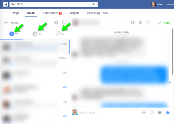 La nueva bandeja de entrada unificada de Messenger, Facebook e Instagram en el escritorio hace que sea mucho más fácil administrar los mensajes de la audiencia.