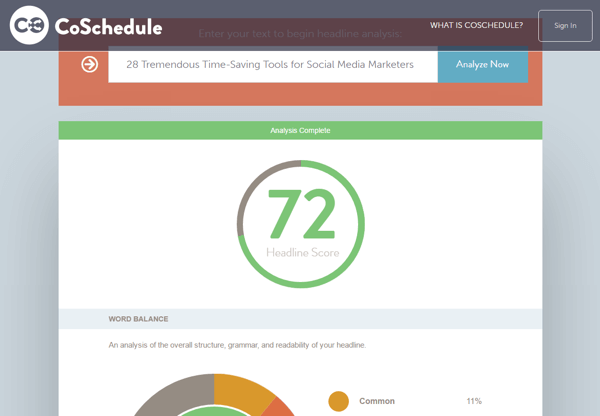 analizador de titulares coschedule