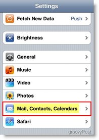 Apple iPhone abre Correo, Contactos y Calendarios