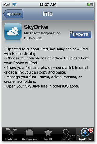 Actualización de SkyDrive para iOS