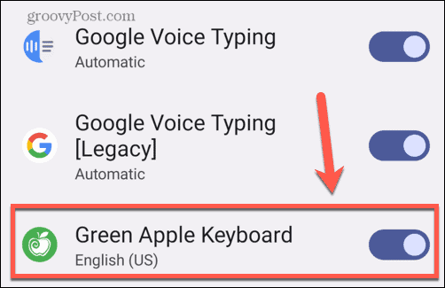 Android activa el teclado Apple verde