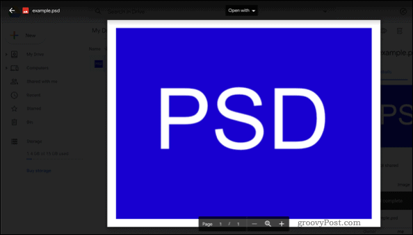 Abrir un archivo PSD en Google Drive
