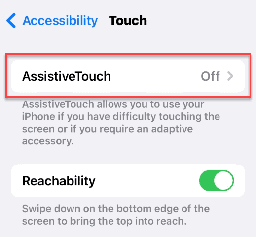configuración de iphone de opción táctil de asistencia