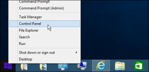 Panel de control de Windows 8