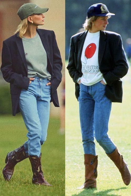 Combinación de botas vaqueras inspiradas en la princesa Diana