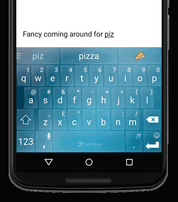 La autocorrección y las sugerencias de emojis son dos características del teclado SwiftKey.