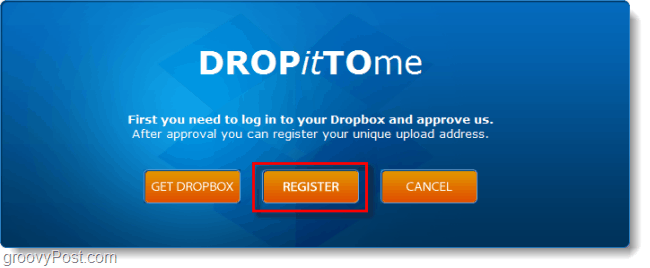 registrar una cuenta de carga de Dropbox