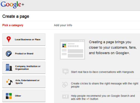 Páginas de Google+: crear una página