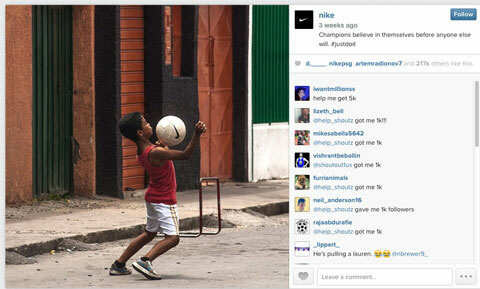 imagen de instagram de la copa mundial de nike con el hashtag #justdoit