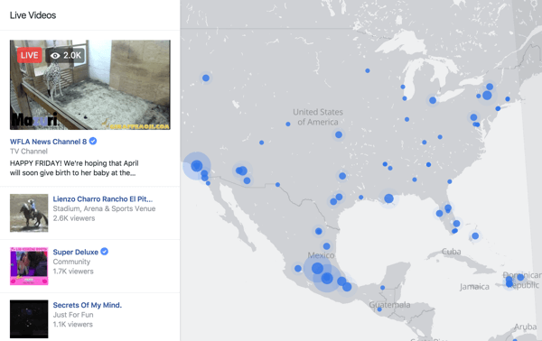 Facebook Live Map es una forma interactiva para que los espectadores encuentren transmisiones en vivo en cualquier parte del mundo.