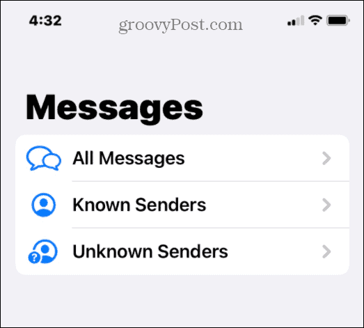 Cómo ocultar mensajes de texto no deseados de remitentes desconocidos en iPhone
