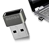 Lector de huellas dactilares USB, llave de seguridad portátil Benss Escáner biométrico de huellas dactilares compatible con Windows 10 3264 Bits con las últimas funciones de Windows Hello, inicio de sesión de 0,05 s con Windows y sin contraseña - Gris