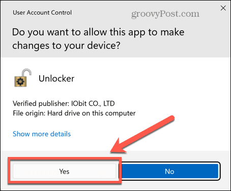 Windows permite permisos de iobit