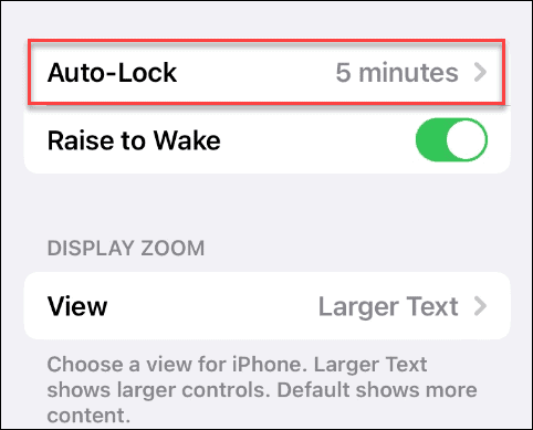 Cambiar el tiempo de espera de la pantalla en el iPhone