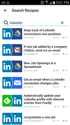 recetas de linkedin en ifttt