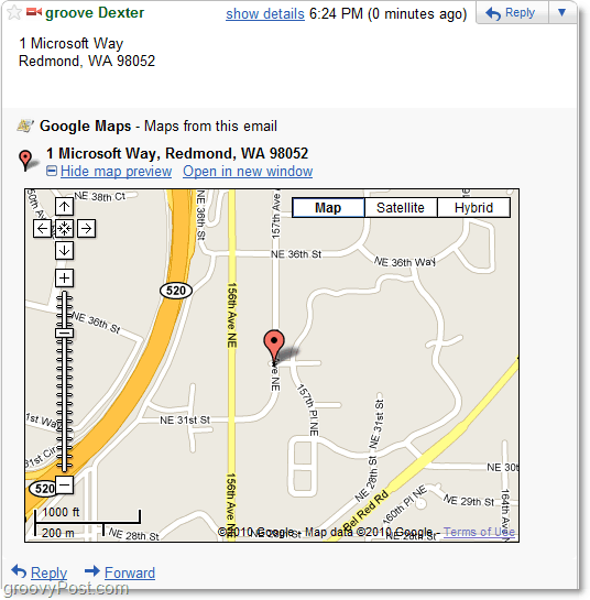 google maps en gmail 