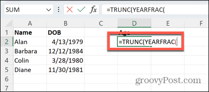 excel función yearfrac