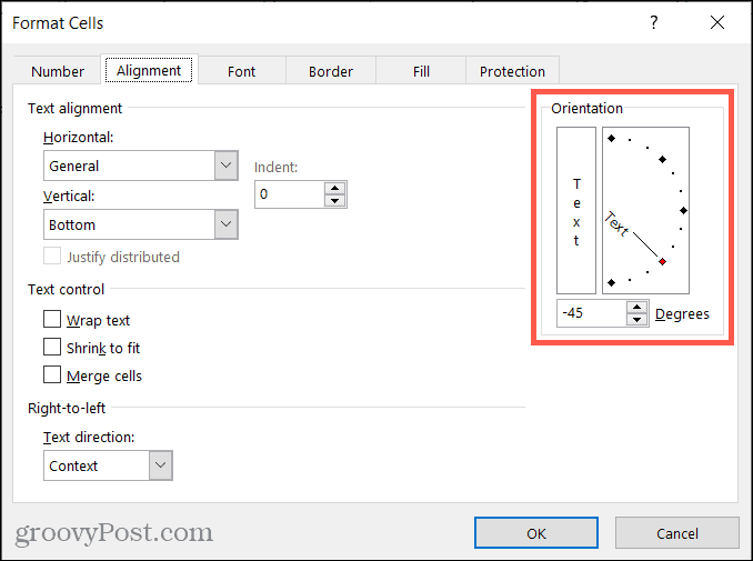 Dar formato a la alineación de celdas en Excel