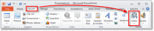 inserte un video en PowerPoint 2010