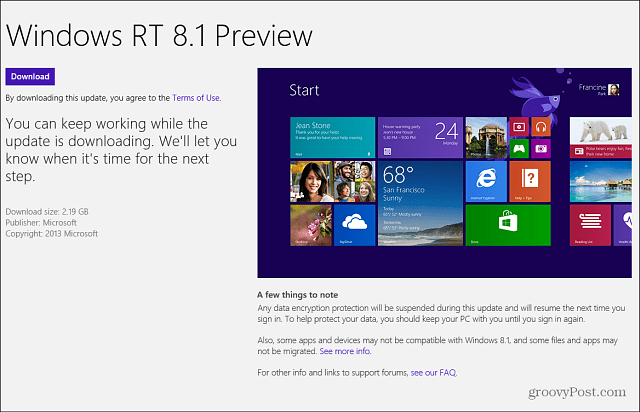 Windows RT 8.1 Vista previa Tienda Windows