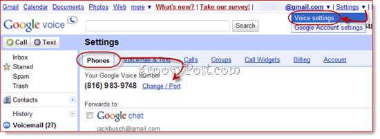 portabilidad del número de google voice