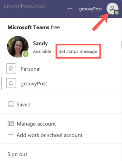 Establecer un mensaje de estado en Microsoft Teams