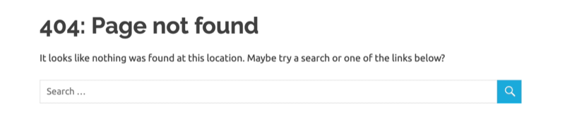 ejemplo de página de error 404 de Google Analytics personalizada para el resultado del error 404