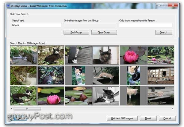 elija la configuración de integración de flickr