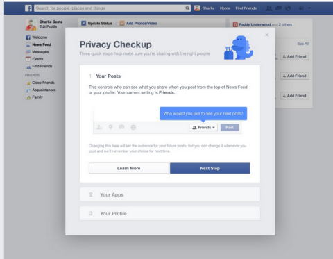 chequeo de privacidad de facebook