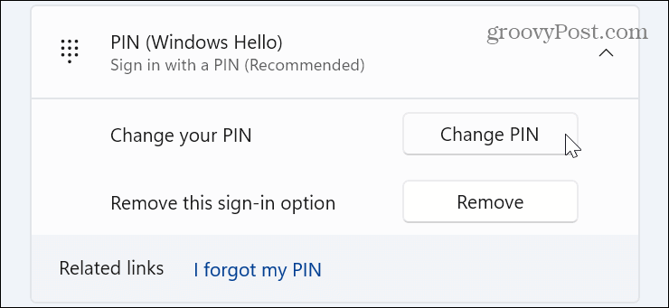 PIN para iniciar sesión en Windows 11