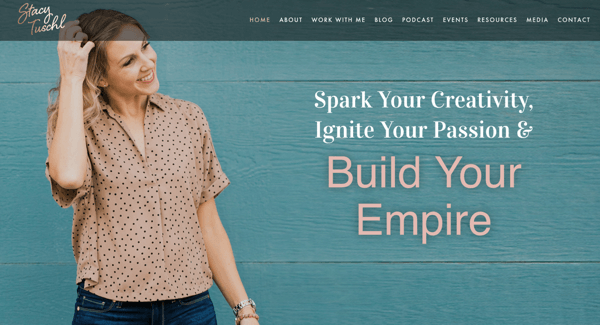 Sitio web de Stacy Tuschl para She's Building Her Empire.