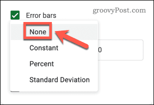 Creando una barra de error en Hojas de cálculo de Google