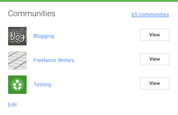 comunidades de google + enumeradas en un perfil