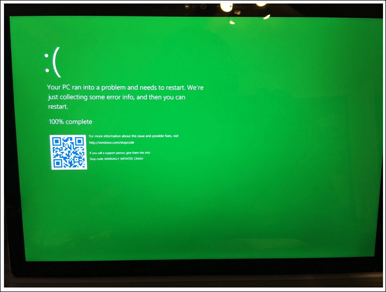 Microsoft presenta la pantalla verde de la muerte exclusivamente para usuarios de Windows