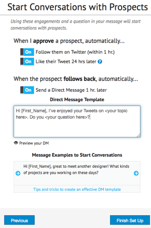 Configuración de acciones de socedo para procesamiento automatizado de clientes potenciales