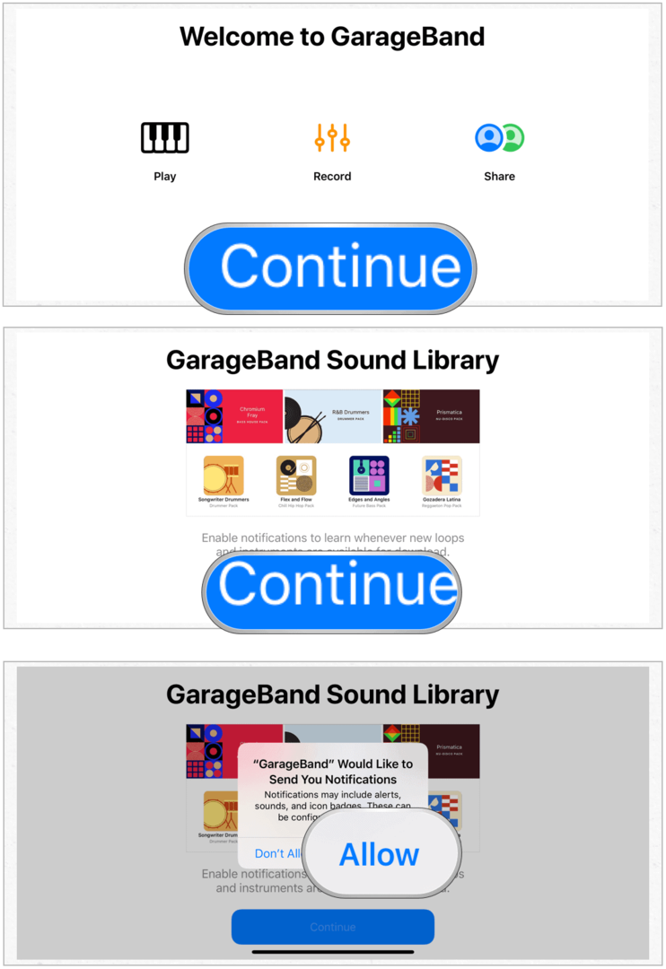 Instalación de GarageBand en iPhone