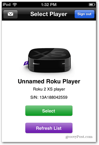 Seleccione Roku Player