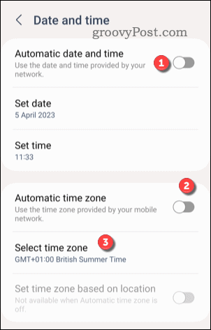 Establecer zona horaria personalizada en Android