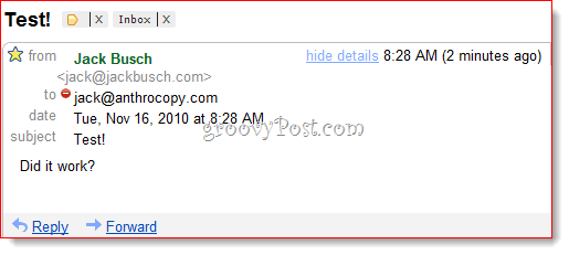 Filtrado de mensajes de Gmail CCO