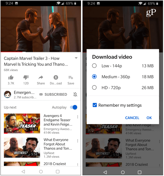 Descargar videos de YouTube OnePlus 6T