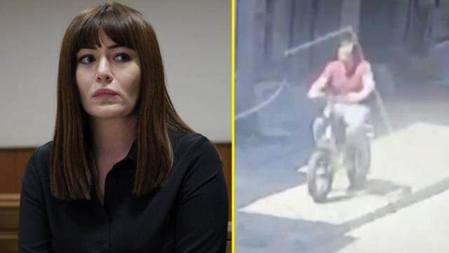 Una imagen del momento en que le robaron la bicicleta a Deniz Çakır