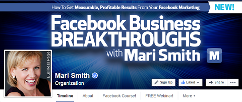 Página de portada de Facebook de Mari Smith