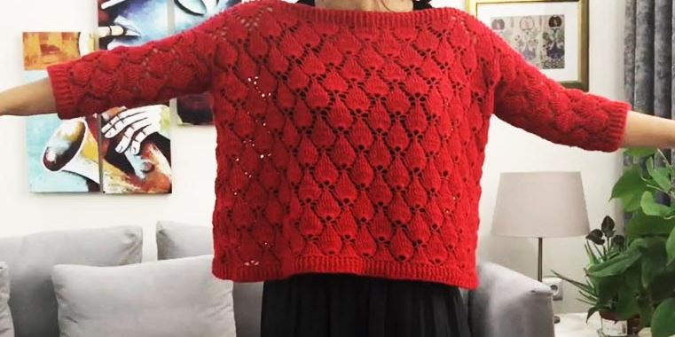 Patrón de suéter de fresa de ganchillo