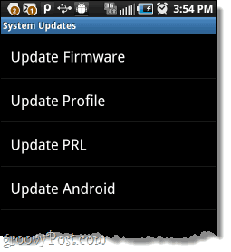 tipos de actualización del sistema Android